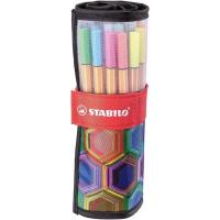 Rotuladores de colores surtidos, estuche enrollable Pen 88 Rollerset, Pack 25uds