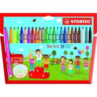 Rotulador de punta 0,7 mm, colores surtidos, Trio  AZ STABILO, Caja 24 uds
