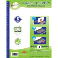 Forro de libros ajustable, sistema autoadhesivo, 29x53cm MAGIC COVER, Pack 5 hojas