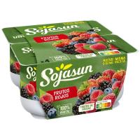 Postre de soja de frutos del bosque SOJASUN, pack 4x100 g