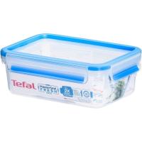 Hermético de plástico rectangular, apto microondas MasterSeal TEFAL , 1 litro