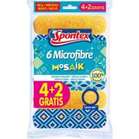 Bayeta microfibra mosaik SPONTEX, pack 4+2 uds.
