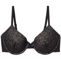 Sujetador mujer encaje con aro y relleno, negro DIM BASIC, talla 90C