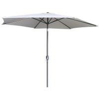 Sombrilla aluminio con manivela y orientador, poliéster, sin base, 295x232 cm 