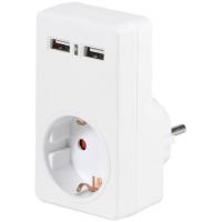 Adaptador de corriente Schuko blanco 2 Usb 2.1 amp 34422 VIVANCO