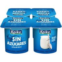 Yogur natural sin azúcares añadidos KAIKU, pack 4x115 g