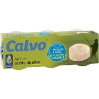 Atún en aceite en oliva pescado a caña CALVO, pack 3x80 g