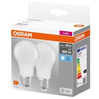 Bombilla Led E27 estándar 8,5W 4000K, luz neutra OSRAM, caja 2 uds
