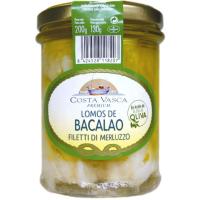 Lomos de bacalao en aceite de oliva COSTA VASCA, frasco 200 g