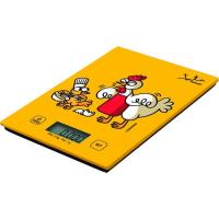 Balanza electrónica de cristal con LCD, estampado gallina hasta 5 kg KUKUXUMUSU