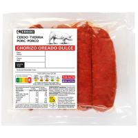 Chorizo oreado dulce EROSKI, 4 uds., bandeja aprox. 320 g