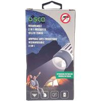 Lámpara antimosquitos recargable con linterna. 4w ( 1w luz +3W parrilla), 1 ud