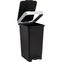 Cubo de basura con pedal Smart Negro, capacidad de 25 litros TATAY, 26x36x47 cm