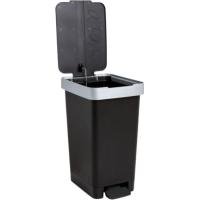 Cubo de basura con pedal Smart Negro, capacidad de 25 litros TATAY, 26x36x47 cm