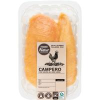 Pechuga fileteada de pollo campero EROSKI NATUR, bandeja aprox. 550 g