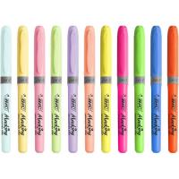 Marcador fluorescente, 11 colores, Highlighters Grip BIC, pack 12 uds