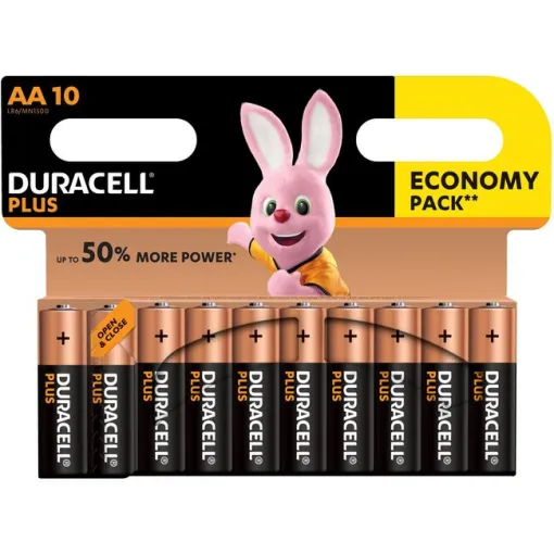 Pila alcalina Plus Power LR06 (AA) DURACELL, pack 10 uds