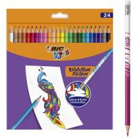 BIC KIDS EVOLUTION ILLUSION koloretako arkatz ezabagarriak, kutxa 24 ale