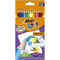 BIC Kids Aquacouleur margo efektuko koloretako arkatz akuarelagarriak, sorta 12 ale