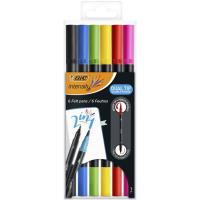 Rotuladores de colores doble punta: pincel y fina, 6 colores Intensity BIC, 6 uds