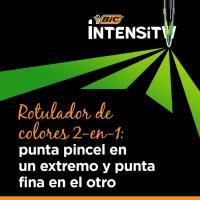 Rotuladores de colores doble punta: pincel y fina, 6 colores Intensity BIC, 6 uds
