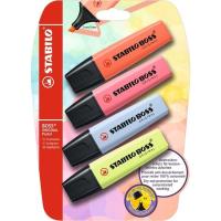 Marcador fluorescente, colores surtidos pastel Boss STABILO, Pack 4 uds