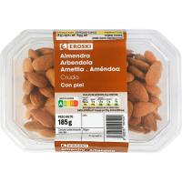 Almendra cruda con piel EROSKI, tarrina 185 g