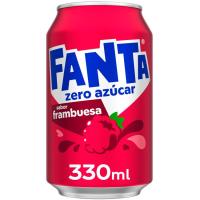 Refresco sin azúcar sabor frambuesa FANTA, lata 33 cl
