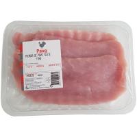 Filetes de pechuga de pavo finos EROSKI, bandeja al peso aprox. 1 kg