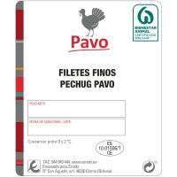 Filetes de pechuga de pavo finos EROSKI, bandeja al peso aprox. 1 kg