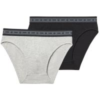Slip hombre algodón orgánico, gris/negro talla L DIM, pack 2 uds