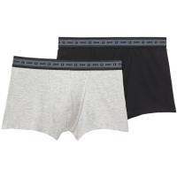 Bóxer hombre algodón orgánico, gris/negro talla L DIM, pack 2 uds