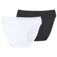 Braga mujer algodón elástico, blanco/negro talla S ECODIM, pack 2 uds