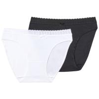 Braga mujer algodón elástico, blanco/negro talla L ECODIM, pack 2 uds