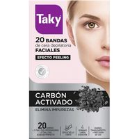 Bandas depilatorias faciales carbón activado TAKY, caja 20 uds.