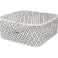 Caja bolsa almacenaje Daman, cremallera, beige con rombos COMPACTOR, 46x46x20,5 cm
