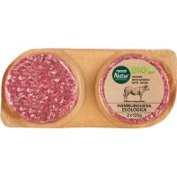 Hamburguesa de vacuno EROSKI NATUR BIO, pack 2x120 g
