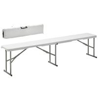 Banco plegable blanco 180x30x43 cm CAPRICE, 1 ud