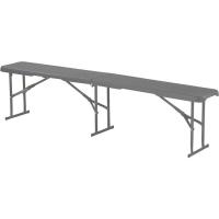 Banco plegable Caprice antracita, con asa transportadora, 180x30x43 cm, 1ud