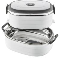 Fiambrera doble inox blanca de 1,8 L CAPRICE, set 2x900 ml