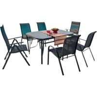 Mesa Irati negra, con crital, acero, 150x90x72 cm CAPRICE, 1 ud