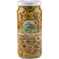 Aceitunas verdes en rodajas EL FARO, frasco 105 g