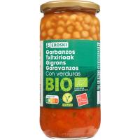 Garbanzos con verdura EROSKI BIO/ECO, frasco 700 g