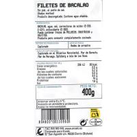 Bacalao al punto de sal sin piel, bandeja 400 g 400 g