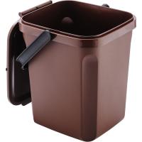 Cubo de basura marrón, capacidad de 10 litros DENOX, 23,5x26,5x28,5 cm