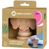 Juguete apilable de madera el elefante, cabeza de sonido con bolas musicales, promueve las habilidades motoras con 3 discos aplilables, madera de haya 100% certificada de bosques gestionados de forma sostenible BEBE CONFORT