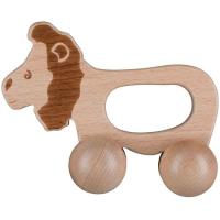 Sonajero de madera el león, evolutivo: promueve los primeros apretones y desarrolla habilidades motoras, fácil de agarrar y rodar, madera de haya 100% certificada de bosques gestionados de forma sostenible BEBE CONFORT