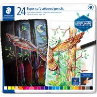 Lápices de madera, colores acuareables, super soft Noris STAEDTLER, caja 24 uds