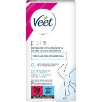 Bandas de cera corporales VEET PURE, caja 20 uds