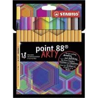 Rotuladores de punta fina, colores surtidos point 88 Arty STABILO, Caja 18 uds